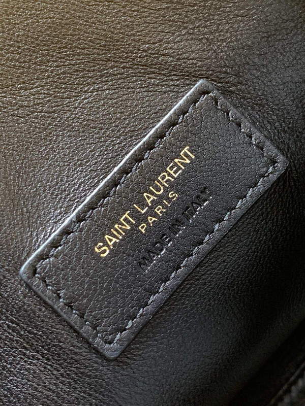 YSL 712367 Saint Laurent Paris Mini Toy Shopping In Crocodile-Embossed Leather Black - Default Title - View 9