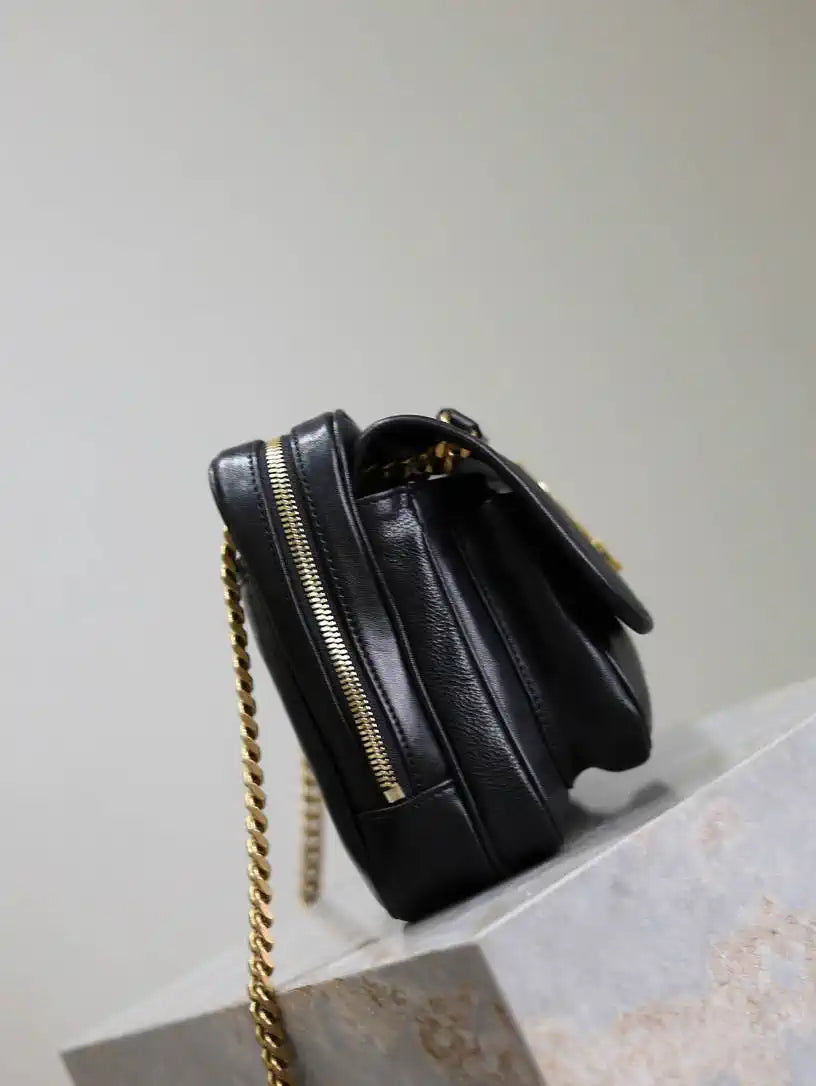 YSL 712520 Camera Crossbody Bag Black