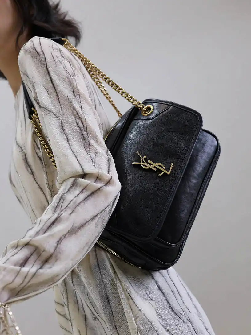 YSL 712520 Camera Crossbody Bag Black