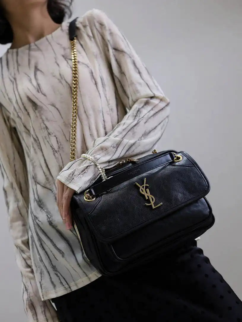 YSL 712520 Camera Crossbody Bag Black