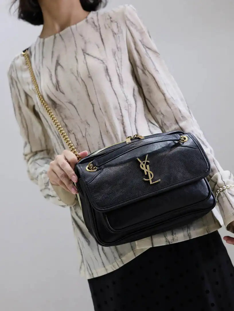 YSL 712520 Camera Crossbody Bag Black