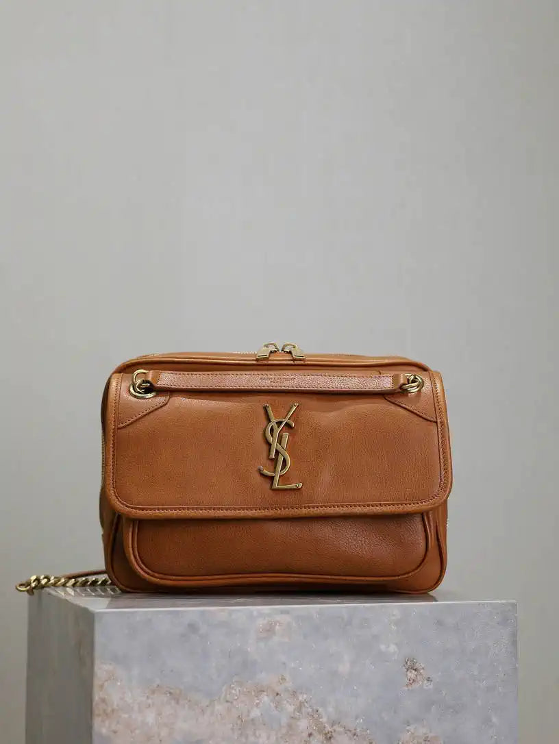 YSL 712520 Camera Crossbody Bag Brown