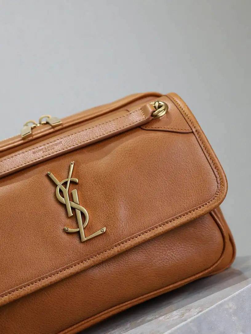 YSL 712520 Camera Crossbody Bag Brown