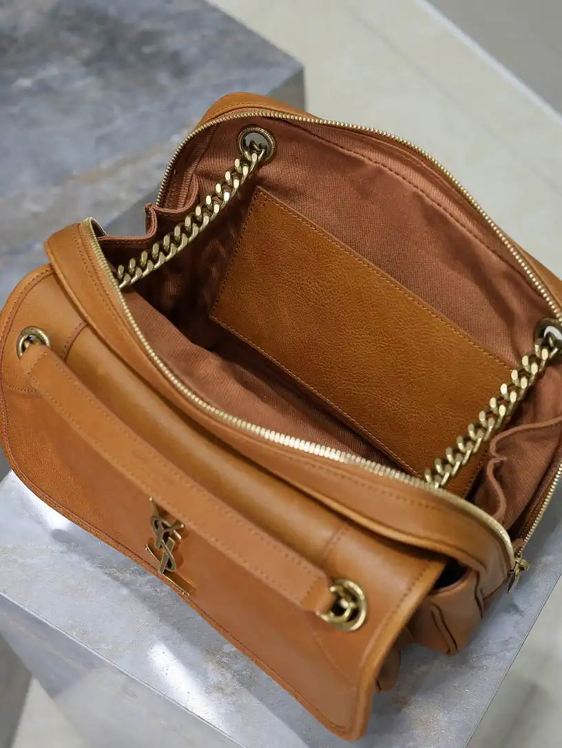 YSL 712520 Camera Crossbody Bag Brown