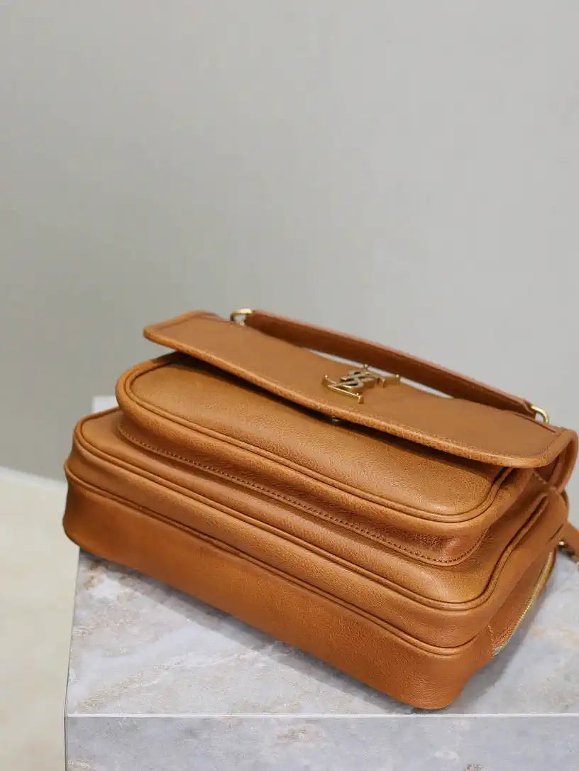 YSL 712520 Camera Crossbody Bag Brown