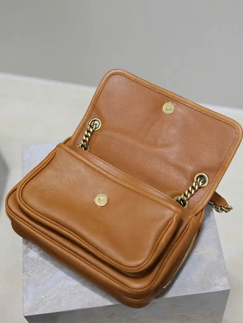YSL 712520 Camera Crossbody Bag Brown