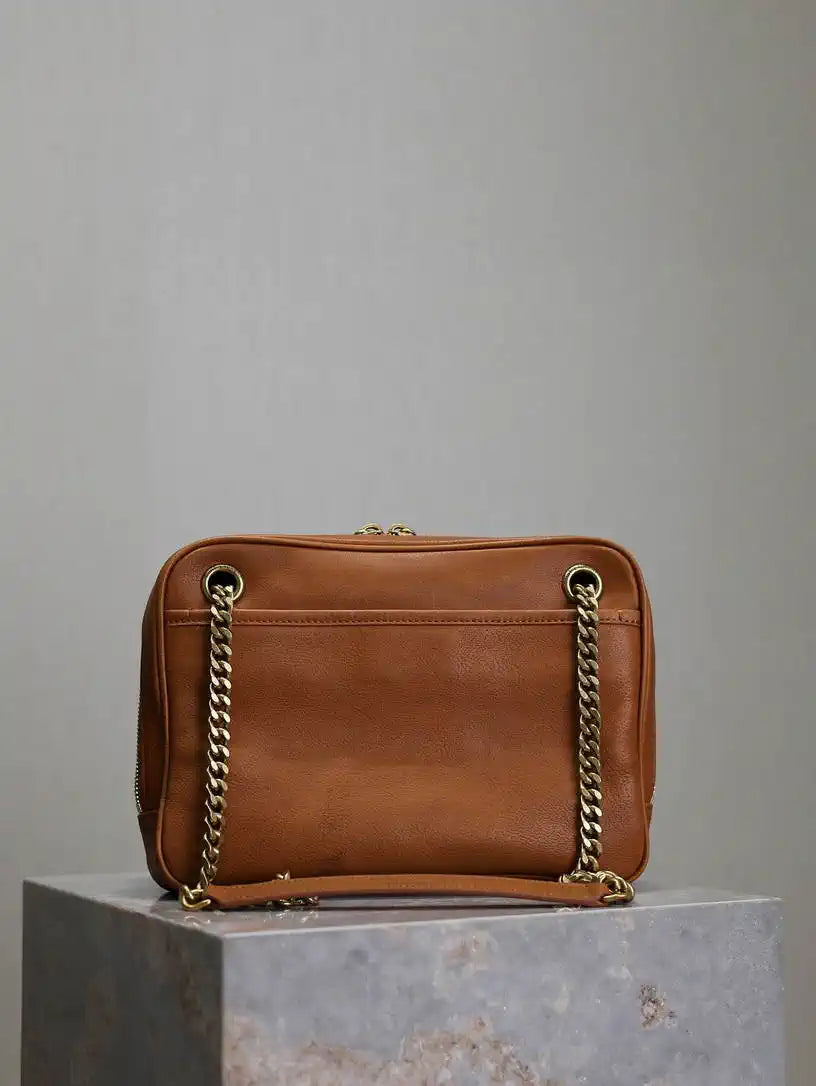 YSL 712520 Camera Crossbody Bag Brown