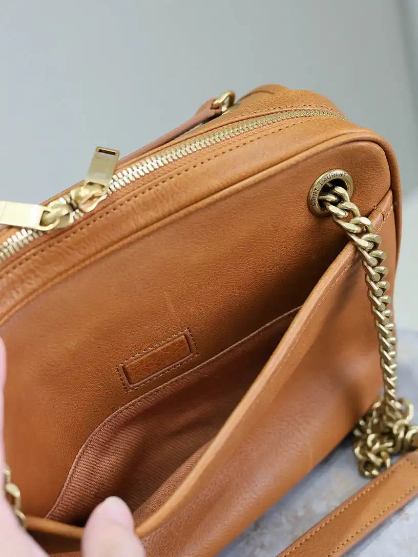YSL 712520 Camera Crossbody Bag Brown