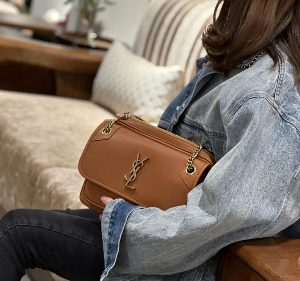 YSL 712520 Camera Crossbody Bag Brown