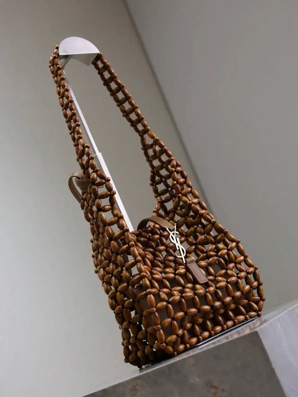 YSL 713938 LE 5 ¨¤ 7 Small in wood beads LIGHT WOOD