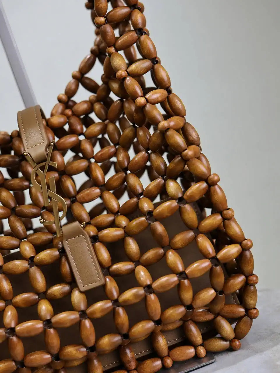 YSL 713938 LE 5 ¨¤ 7 Small in wood beads LIGHT WOOD