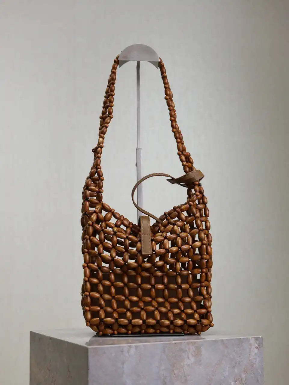 YSL 713938 LE 5 ¨¤ 7 Small in wood beads LIGHT WOOD