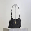 YSL 713938 LE 5 A 7 supple baby in Raffia Black