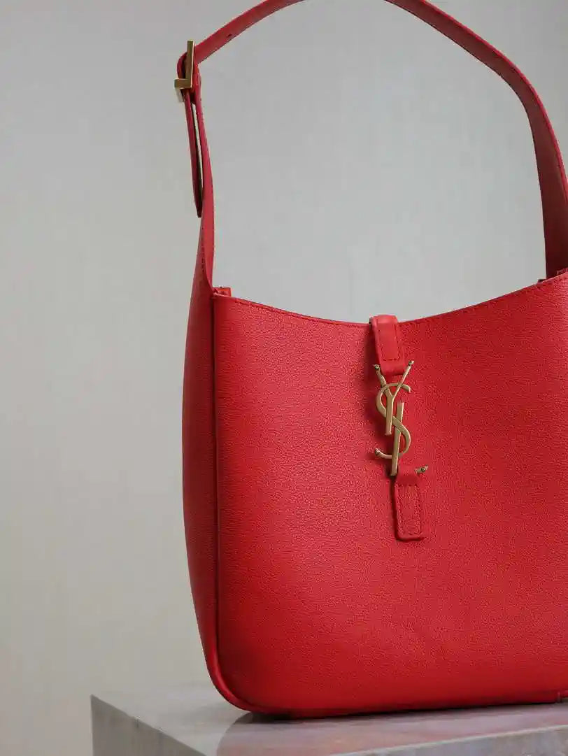 YSL 713938 LE 5 A 7 Supple Small In Grained Leather Red