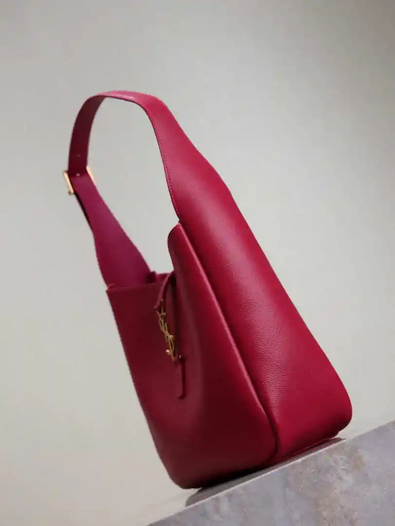 YSL 713938 LE 5 A 7 Supple Small In Grained Leather Rose Red
