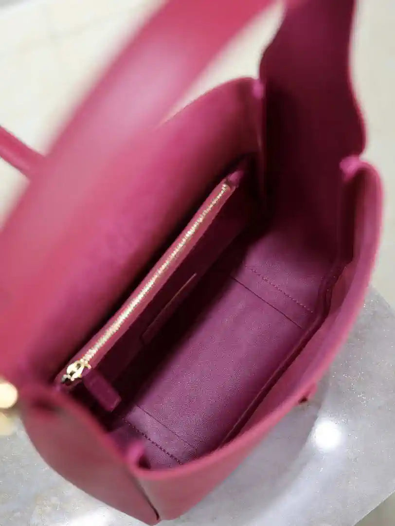 YSL 713938 LE 5 A 7 Supple Small In Grained Leather Rose Red