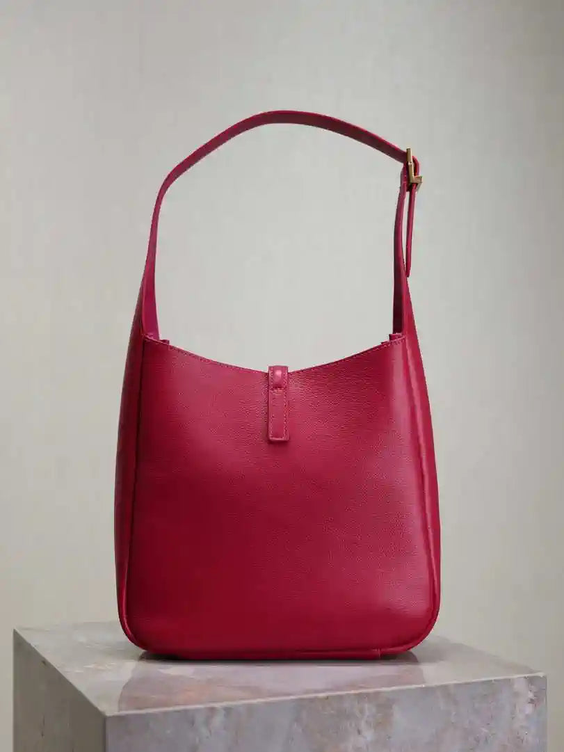 YSL 713938 LE 5 A 7 Supple Small In Grained Leather Rose Red