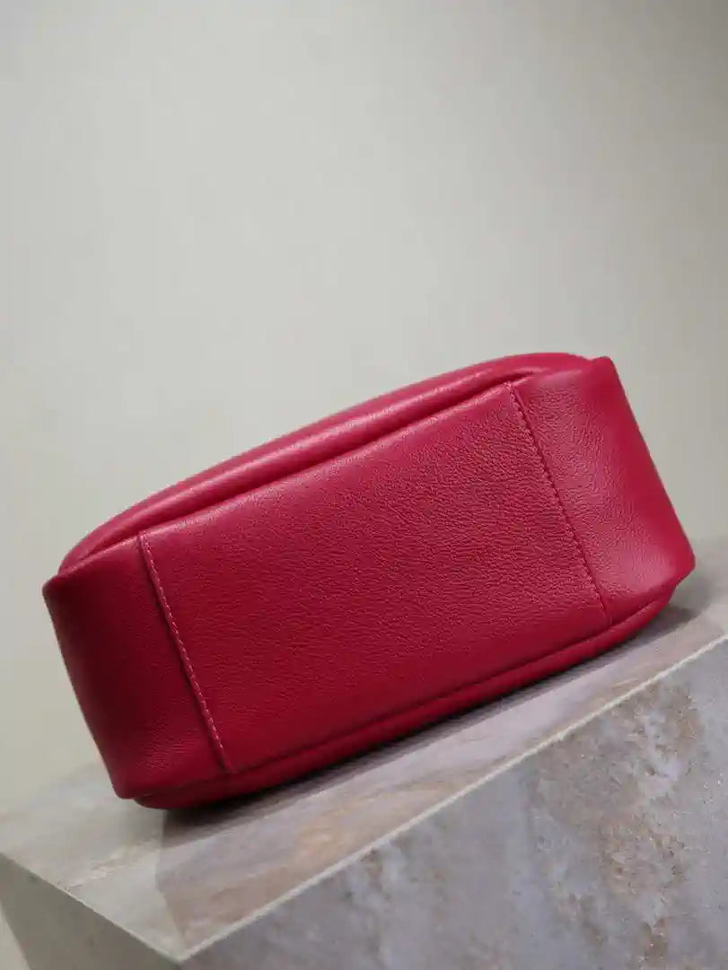 YSL 713938 LE 5 A 7 Supple Small In Grained Leather Rose Red