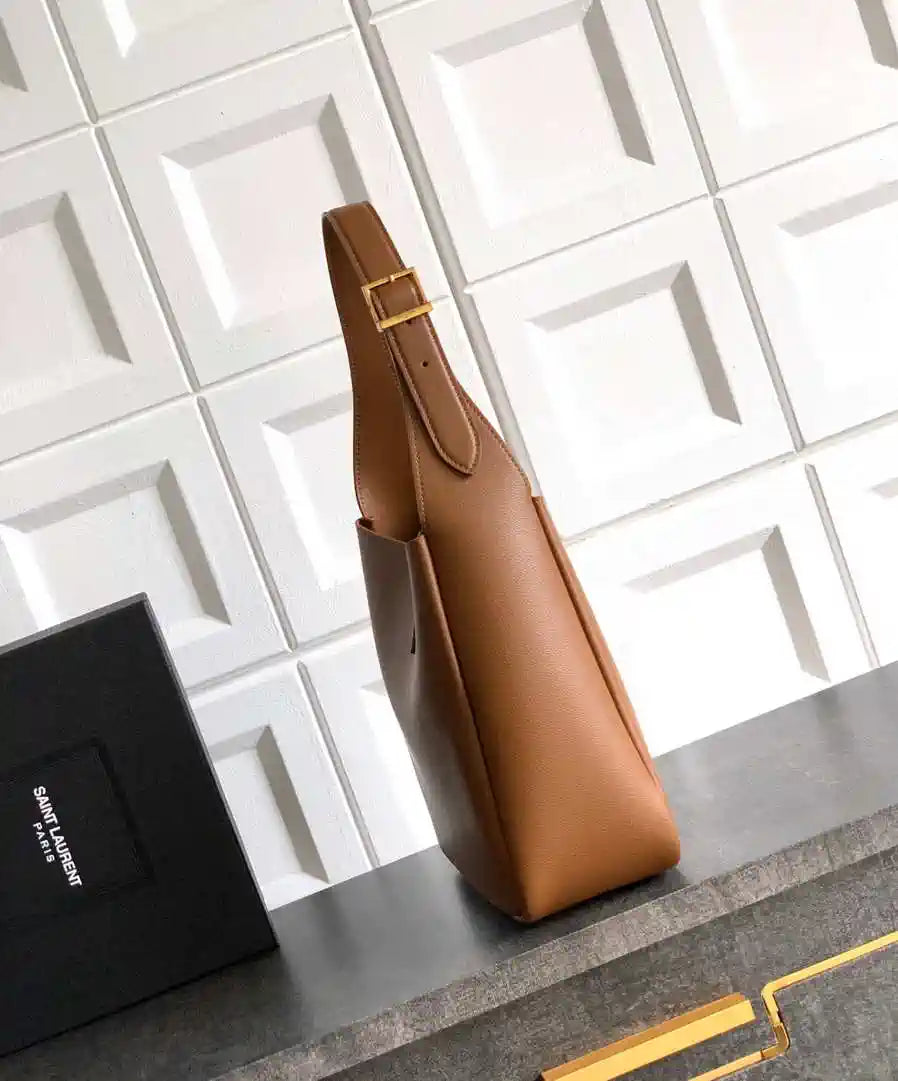 YSL 713938 LE 5 A 7 Supple Small In Grained Leather Brown