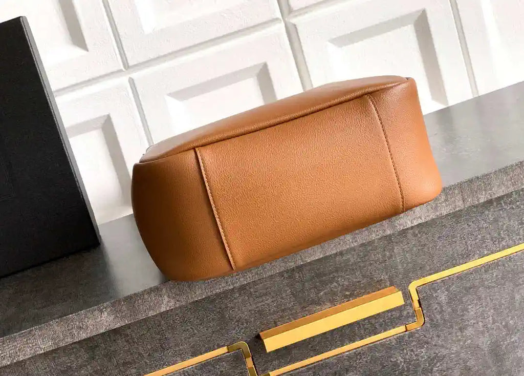 YSL 713938 LE 5 A 7 Supple Small In Grained Leather Brown