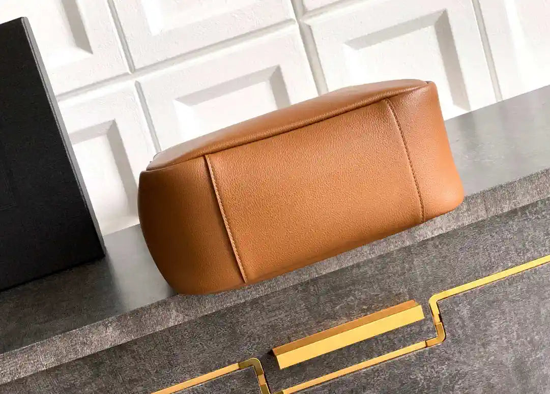 YSL 713938 LE 5 A 7 Supple Small In Grained Leather Brown