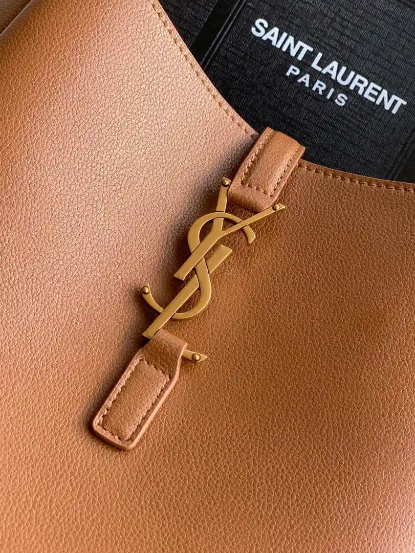 YSL 713938 LE 5 A 7 Supple Small In Grained Leather Brown