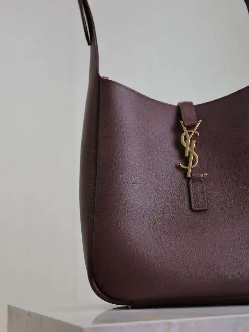 YSL 713938 LE 5 A 7 Supple Small In Grained Leather Wine Red