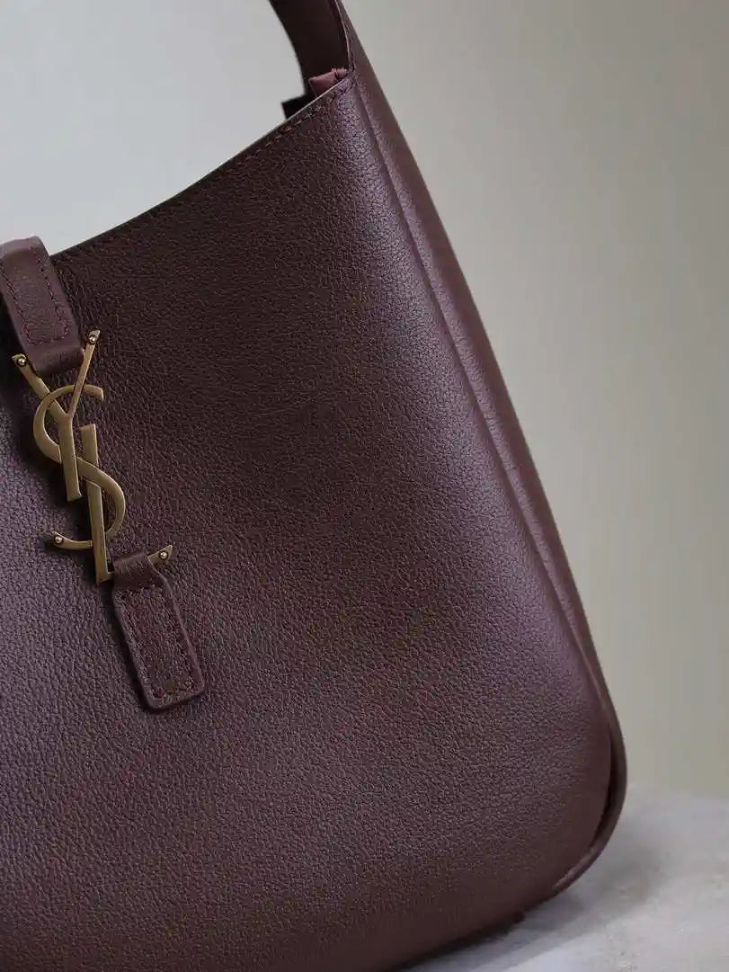 YSL 713938 LE 5 A 7 Supple Small In Grained Leather Wine Red