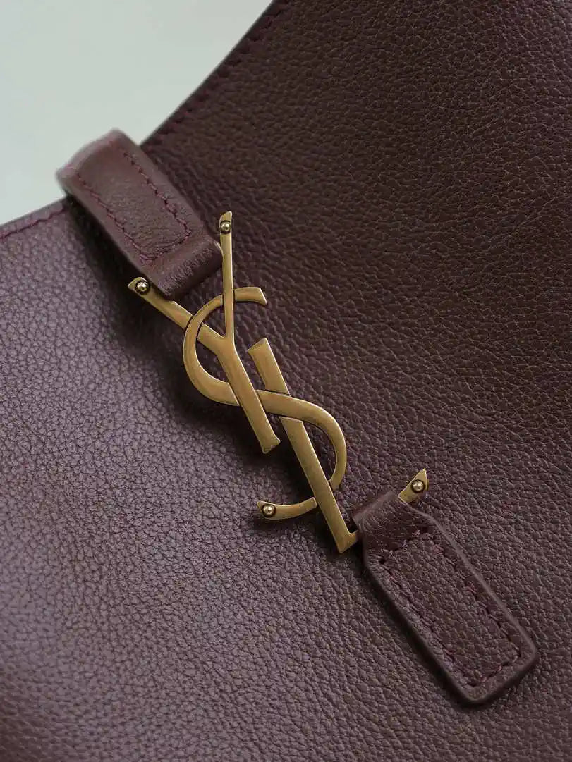 YSL 713938 LE 5 A 7 Supple Small In Grained Leather Wine Red