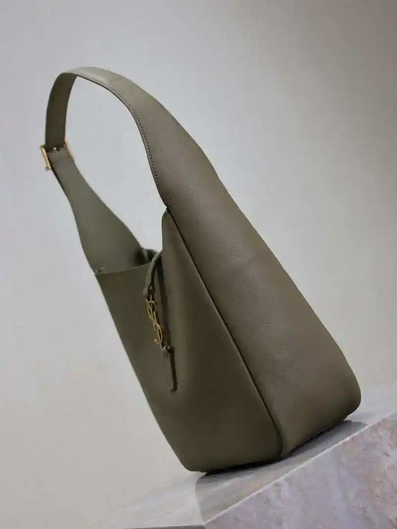 YSL 713938 LE 5 A 7 Supple Small In Grained Leather Green