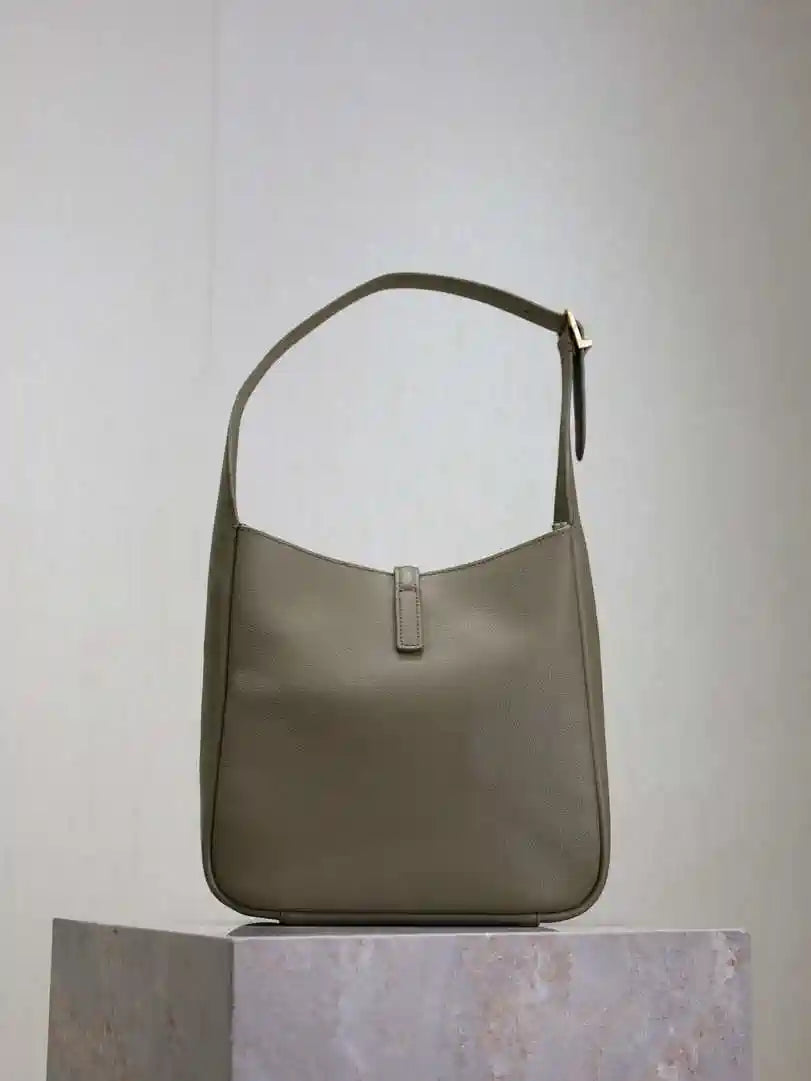 YSL 713938 LE 5 A 7 Supple Small In Grained Leather Green