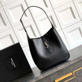 YSL 713938 LE 5 A 7 Supple Small In Grained Leather Black Silver
