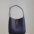 YSL 713938 LE 5 A 7 Supple Small In Grained Leather Navy Blue