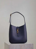 YSL 713938 LE 5 A 7 Supple Small In Grained Leather Navy Blue