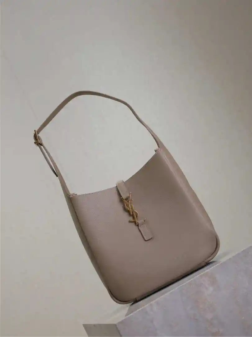 YSL 713938 LE 5 A 7 Supple Small In Grained Leather Khaki