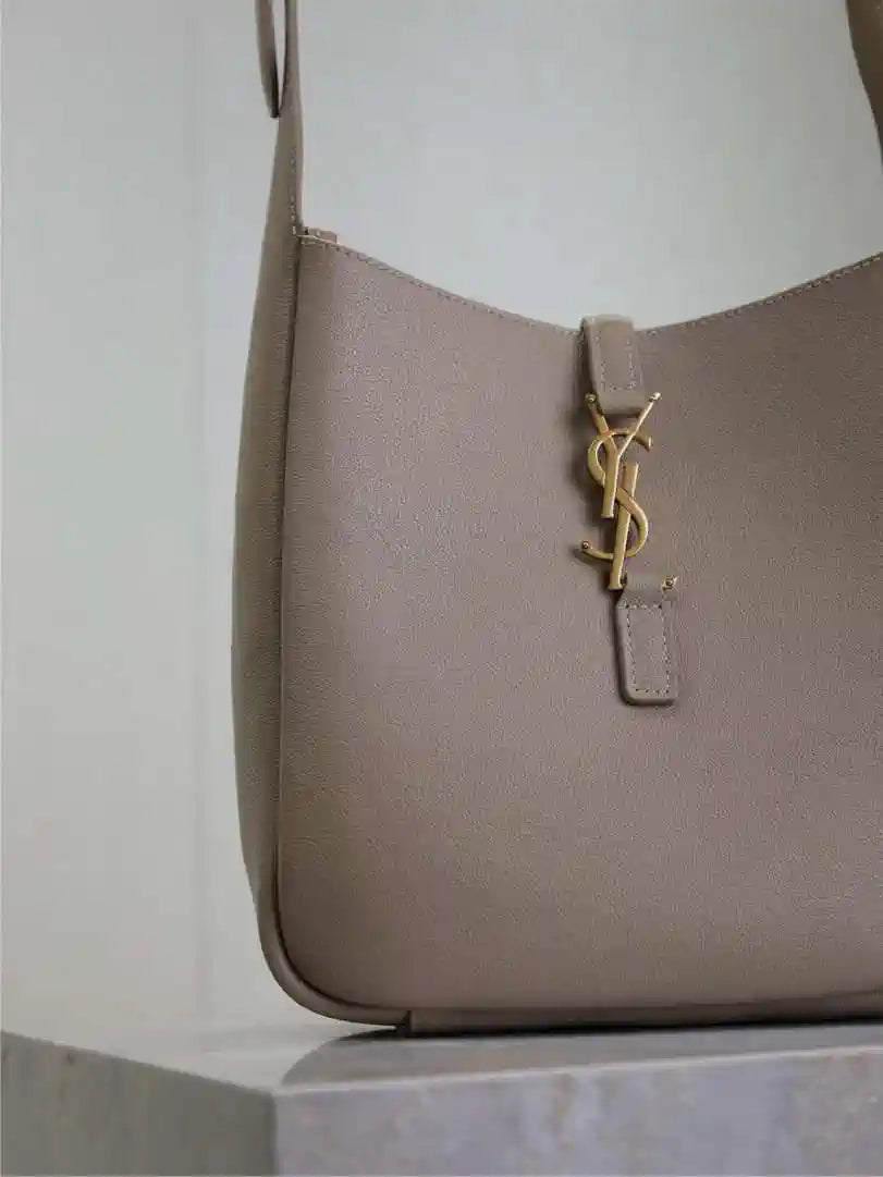 YSL 713938 LE 5 A 7 Supple Small In Grained Leather Khaki
