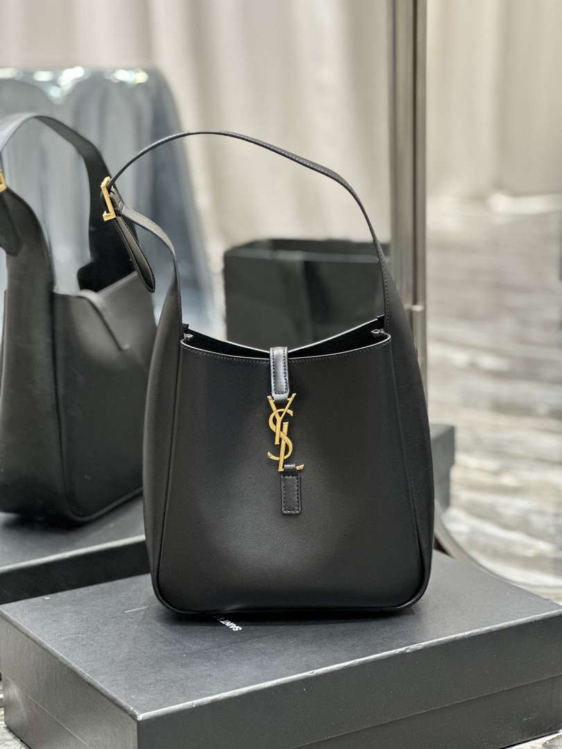 YSL 713938 LE 5 A 7 Supple Small In Grained Leather Black - Default Title - View 1