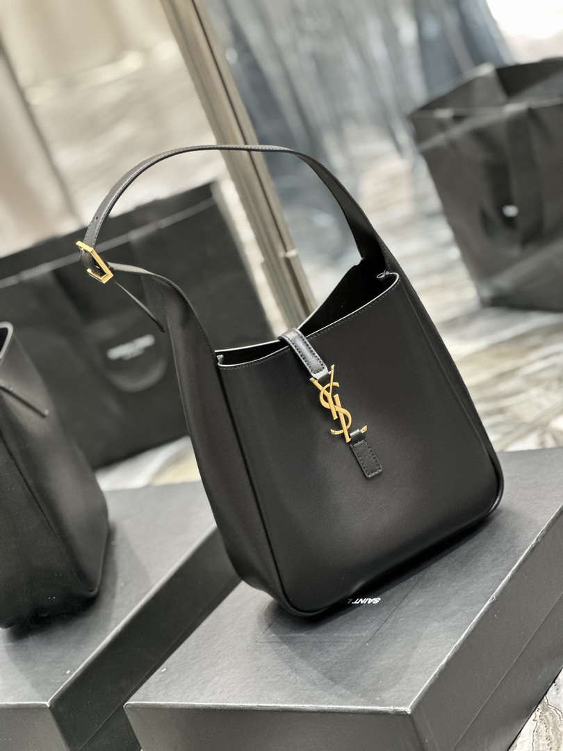 YSL 713938 LE 5 A 7 Supple Small In Grained Leather Black - Default Title - View 2