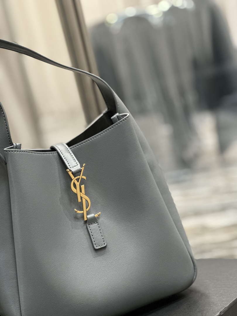 YSL 713938 LE 5 A 7 Supple Small In Grained Leather Blue