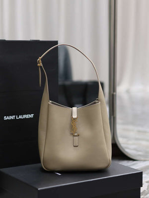 YSL 713938 LE 5 A 7 Supple Small In Grained Leather Dusty Gray - Default Title - View 9