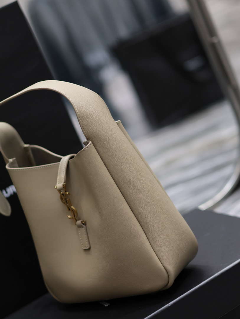 YSL 713938 LE 5 A 7 Supple Small In Grained Leather Dusty Gray - Default Title - View 6