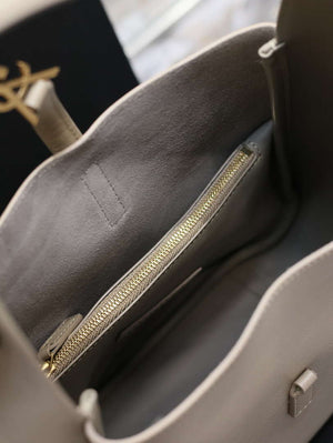 YSL 713938 LE 5 A 7 Supple Small In Grained Leather Dusty Gray - Default Title - View 3