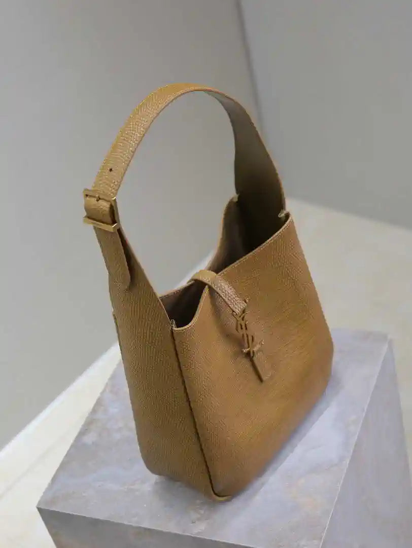YSL 713938 LE 5 A 7 Supple Small In Grained Leather Earthy yellow lizard pattern