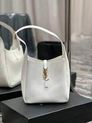 YSL 713938 LE 5 A 7 Supple Small In Grained Leather White - Default Title - View 1
