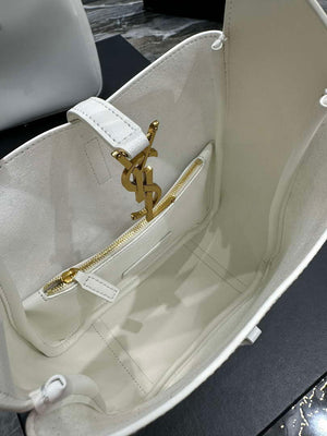 YSL 713938 LE 5 A 7 Supple Small In Grained Leather White - Default Title - View 9