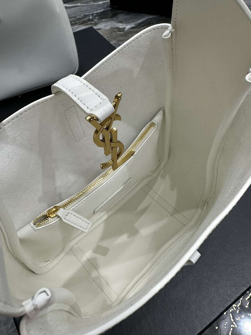 YSL 713938 LE 5 A 7 Supple Small In Grained Leather White - Default Title - View 9