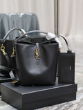 YSL 742828 Le 5 ¨¤ 7 Supple Small In Smooth Leather Black
