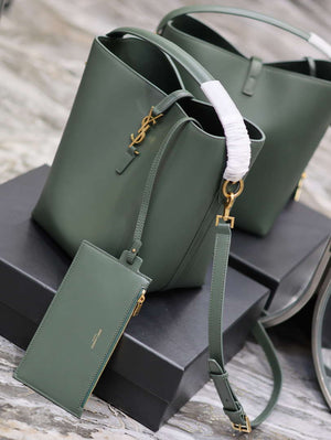 YSL 742828 Le 5 ¨¤ 7 Supple Small In Smooth Leather Green - Default Title - View 4