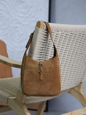YSL 713938 LE 5 A 7 Supple Small In Suede Brown - Default Title - View 9