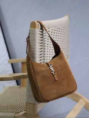YSL 713938 LE 5 A 7 Supple Small In Suede Brown - Default Title - View 7